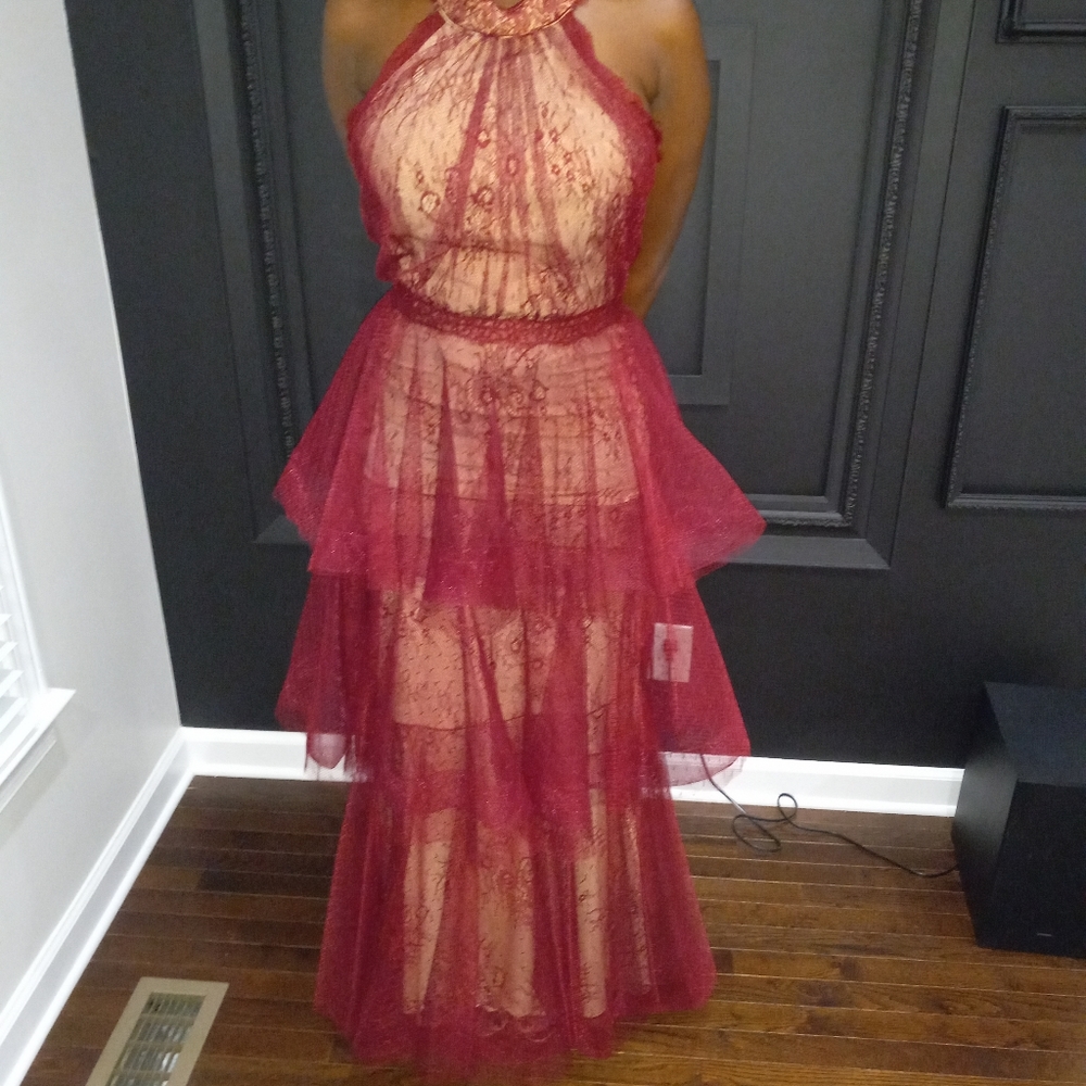 Ruffled layered dress great for a holiday party or wedding. Or just because